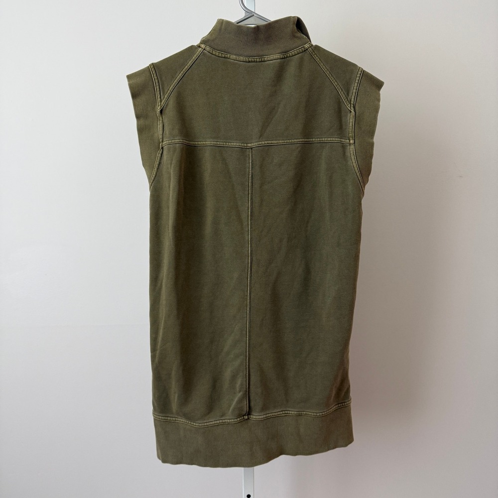 Anthro Daily Practice S Green Vest Zip Sleeveless Sweatshirt Pullover Boho - Picture 6 of 7